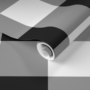 Gingham Wallpaper Black and White by Peacoquettedesigns - Etsy