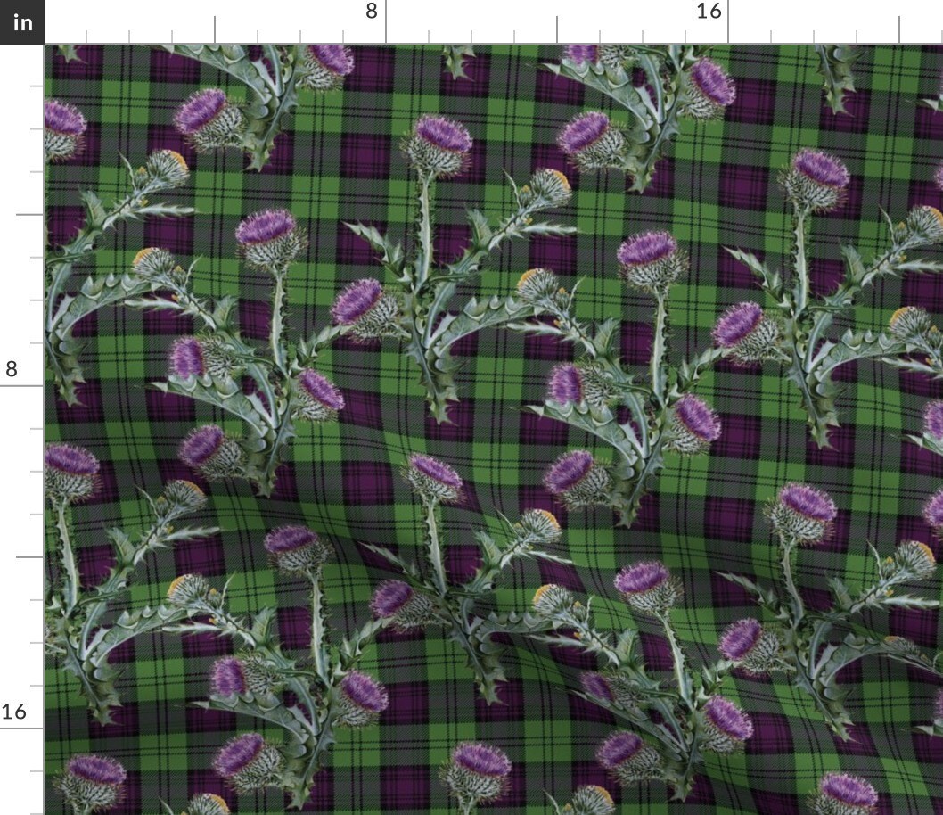 Tartan Thistle Fabric Feochadan Tartan by Lilyoake Tartan Etsy