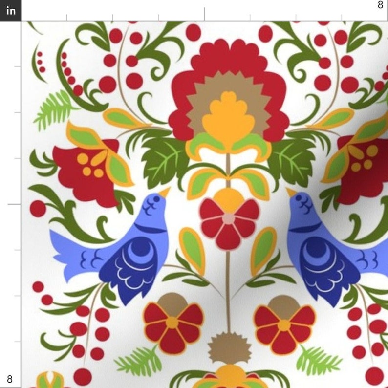 Folk Damask Fabric Matriochka Ornament by Vannina Russian Etsy