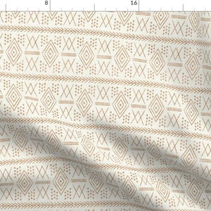 Moroccan Fabric - Vintage Moroccan Beige By Littlearrowdesign - Moroccan Mudcloth Print Modern Cotton Fabric By The Yard With Spoonflower