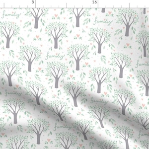 Family Tree Fabric - Heart Of The Family Tree By Robyriker - Gender Neutral Nursery Decor Cotton Fabric By The Yard With Spoonflower
