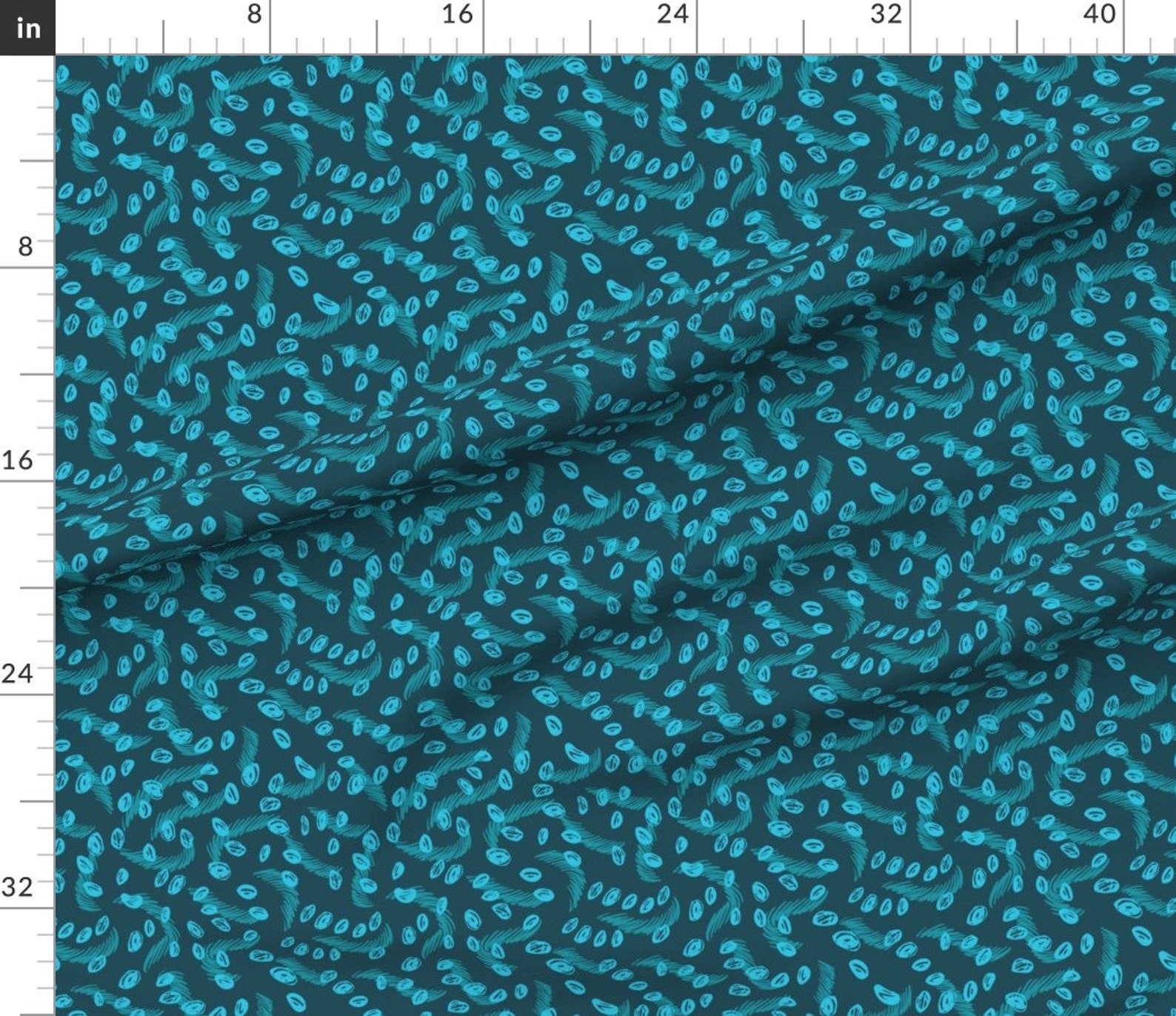 Teal Abstract Fabric Abstract Pattern by Boyusya Abstract Etsy UK