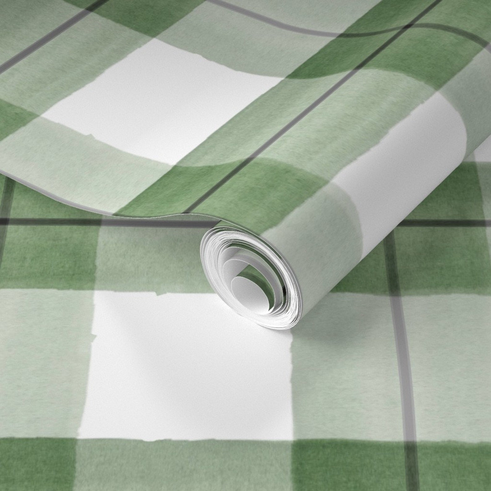 Green Plaid Wallpaper Plaid Green and Black by Daily - Etsy