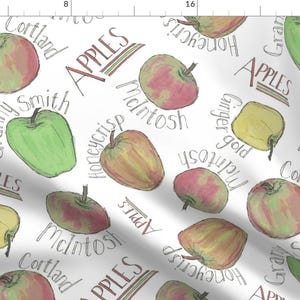 Apples Fabric - Apples By Lprspr - Red Delicious Granny Smith Apple Fruit Fall Cotton Fabric By The Yard With Spoonflower