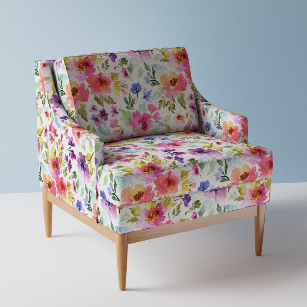 Spring Floral Upholstery Fabric- Colorful Flowers by Peagreengirl ...