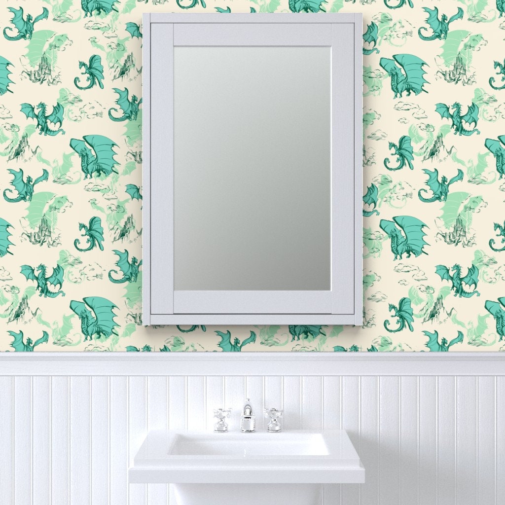 Dragon Wallpaper Dragon Jade by Pattern State Mystical - Etsy