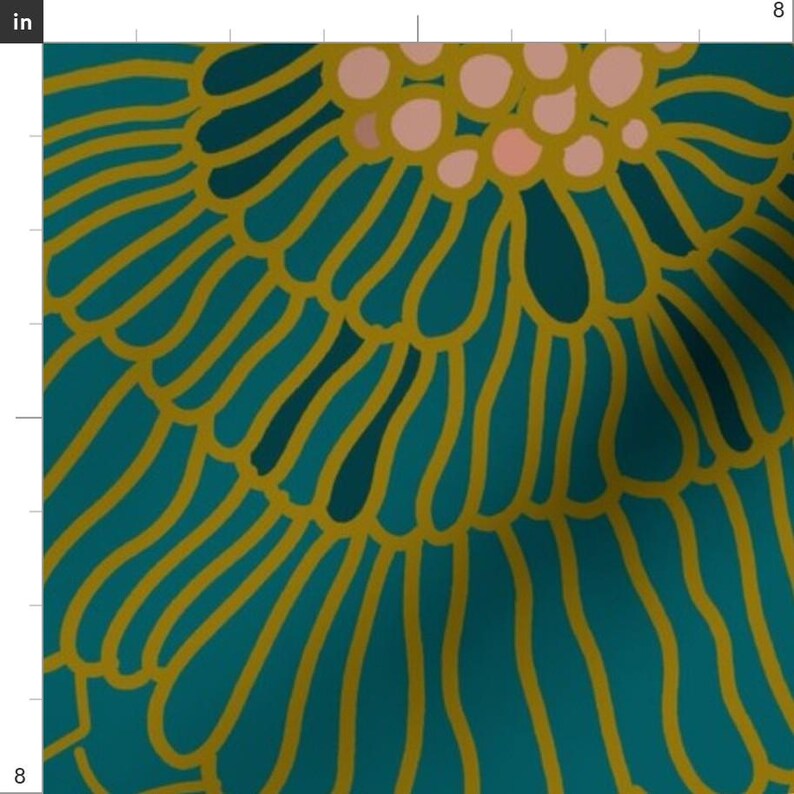Kaleidoscope Blue Floral Fabric - Kaleidoscope Retro Floral L By Honoluludesign - Kaleidoscope Cotton Fabric By The Yard With Spoonflower image 3