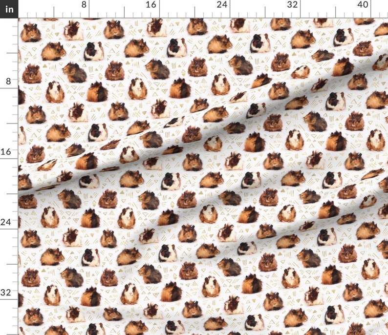 Geometric Guinea Pig Animal Fabric Lots of Little Guinea Etsy