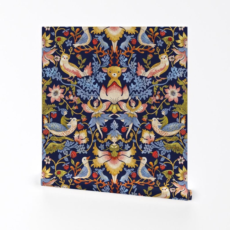 Victorian Wallpaper - Victorian-Fairytale By Gaiamarfurt - William Morris Inspiration Removable Self Adhesive Wallpaper Roll by Spoonflower image 2