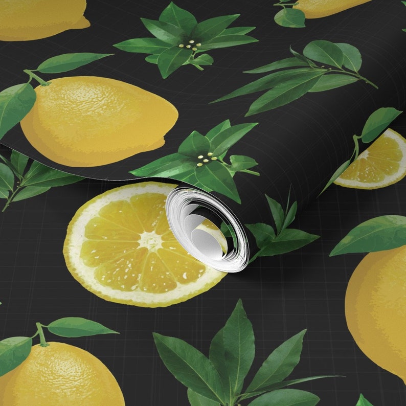 Lemons Wallpaper Lemon Love by Lemonlovegood Lemons Black Etsy