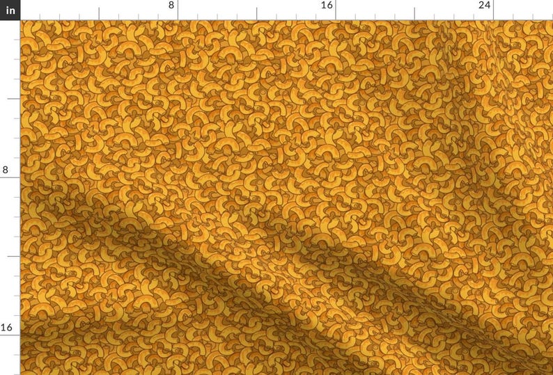 Macaroni And Cheese Fabric - Mac N Cheese By Pi-Ratical - Food Fun Orange Kitchen Cotton Fabric By The Yard With Spoonflower immagine 1