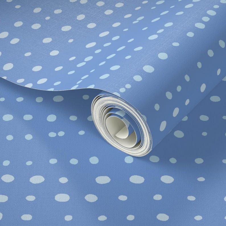 Buy Blue Confetti Dot Wallpaper Playful Light Blue by Littl_crow