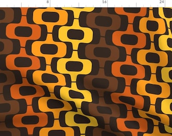 Groovy Fabric - 1970s Ogee Orange by artistkierstan -  Retro Mid Century Ogee Medium Scale Vintage Fabric by the Yard by Spoonflower