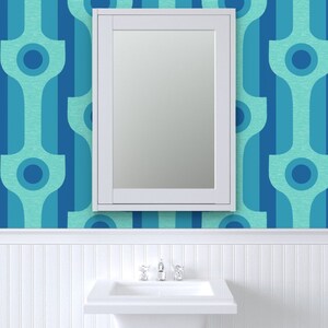 Mod Wallpaper Mod Wallpaper Blue by Lucybaribeau - Etsy