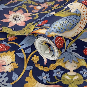 Victorian Wallpaper - Victorian-Fairytale By Gaiamarfurt - William Morris Inspiration Removable Self Adhesive Wallpaper Roll by Spoonflower image 3