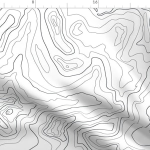 Geographic Topographic Map Black Fabric - Map To Success By Jillcookdesigns - Geographic Cotton Fabric By The Yard With Spoonflower