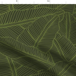 Tropical Leaf Fabric - Banana Leaves by lbaron - Dark Green Tropical Jungle Summer Banana Leaf Large Scale Fabric by the Yard by Spoonflower
