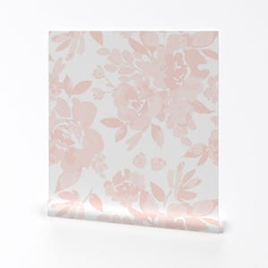 « Papier peint amovible floral rose pêche - Pastel géant - Art mural déco murale - Jolies pivoines blush » par indybloomdesign