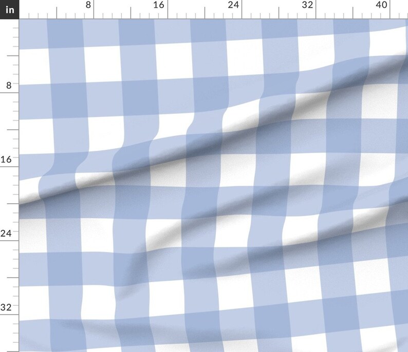 Buffalo Check Fabric Blue Buffalo Check by Xtinew Buffalo Etsy