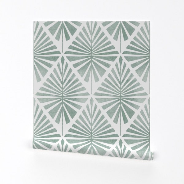 Green Geometric Wallpaper - Etsy