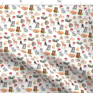 Woodland Animals Fabric - Woodland Animals By Martadalloul - Woodland Animals Nursery Decor Cotton Fabric By The Yard With Spoonflower