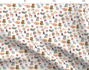 Woodland Animals Fabric - Woodland Animals By Martadalloul - Woodland Animals Nursery Decor Cotton Fabric By The Yard With Spoonflower