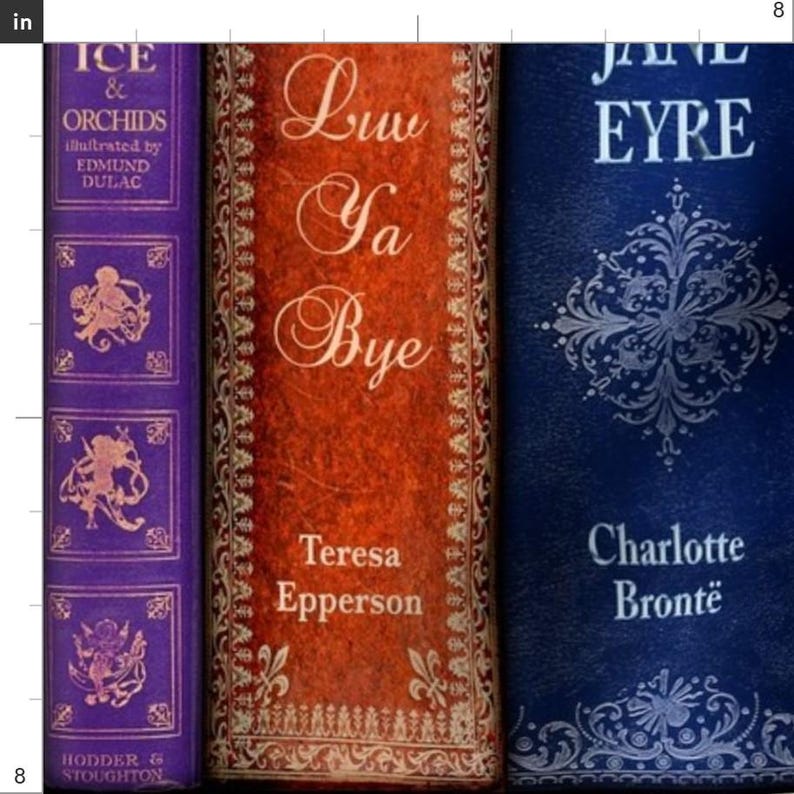 Books Fabric - Teresa's Bookshelf By Sssowers - Library Literary Books Teachers Study School Cotton Fabric By The Yard With Spoonflower image 3