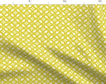 Midcentury Modern Apparel Fabric - Starburst by heatherdutton - Geometric Citron Yellow Diamond Bright Bold Clothing Fabric by Spoonflower