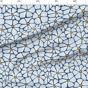 Modern Flowers Apparel Fabric - Mosaic Florals Blue by Sandra_hutter ...