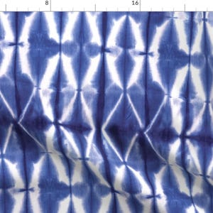 Shibori Blue Acid Wash Diamonds Illustration Fabric - Shibori By Whimsical Brush - Shibori Cotton Fabric By The Yard With Spoonflower