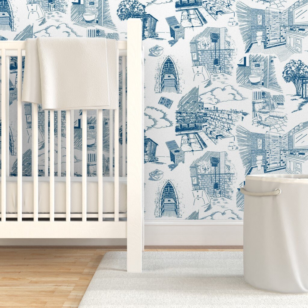 Toilet Wallpaper Toilets Through Time by - Etsy