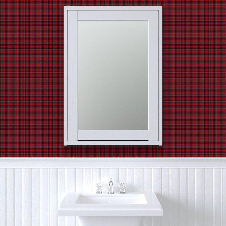 Scottish Wallpaper - Plaid Tartan By Lilyoake - Scottish Highlands Custom Printed Removable Self Adhesive Wallpaper Roll by Spoonflower image 8