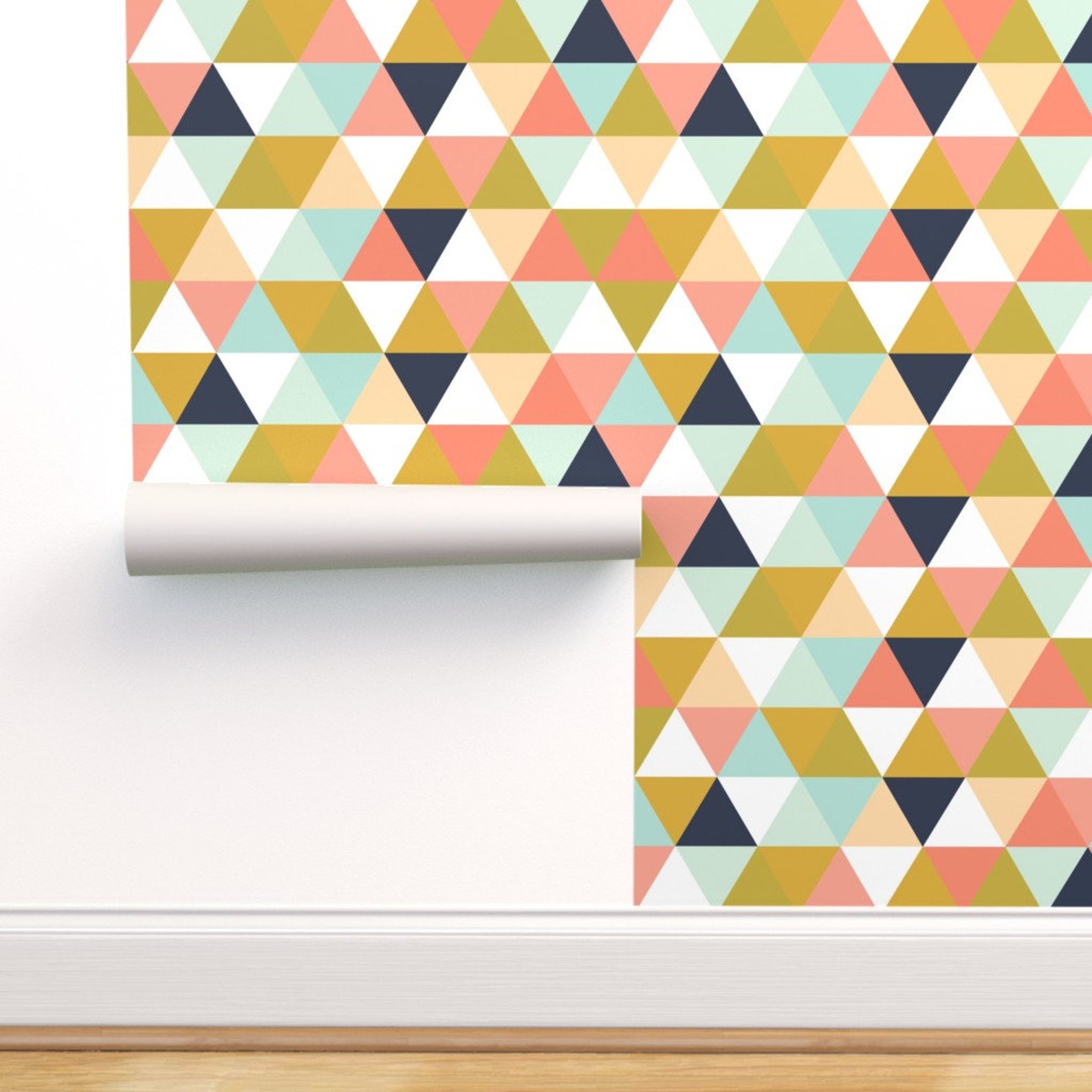 Coral Jubilee Wallpaper Triangle Coral Jubilee by Etsy