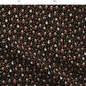 Yeti Fabric - Fall Yeti By Jadegordon - Yeti Woodland Monster Kawaii Kids Nursery Bigfoot Wild Cotton Fabric By The Yard With Spoonflower