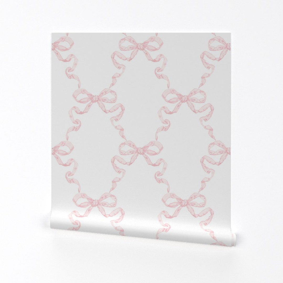 Pink Trellis Wallpaper Hannah Ribbon by Danika_herrick Etsy