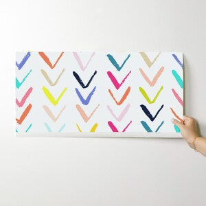 Chevron Wallpaper - Sketchy Arrows Summer Party By Theartwerks - Arrows Custom Printed Removable Self Adhesive Wallpaper Roll by Spoonflower image 9