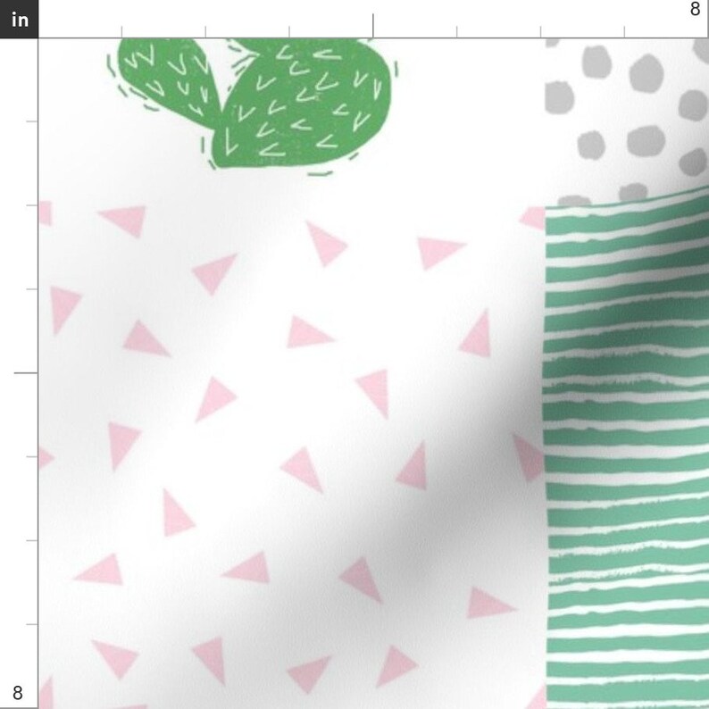 Quilt Fabric Cactus Cheater Quilt Baby Nursery Design Etsy