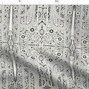 Art Deco Fabric - Wacker Tower Fountains By Muhlenkott - Art Deco Black White Vintage Home Decor Cotton Fabric By The Yard With Spoonflower