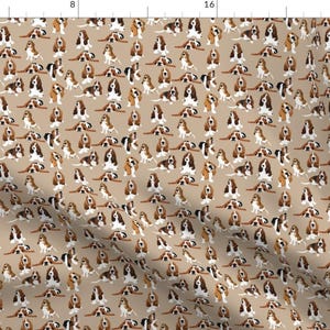 Basset Hounds Fabric - Basset By Artofacoonhound - Basset Hounds Dog Breed Tan Beige Brown Animal Cotton Fabric By The Yard With Spoonflower