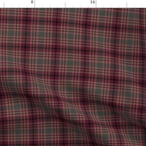Moody Tartan Fabric - Dark Academia Plaid by decamp_studios - Cabin Rustic Masculine Maroon Green Seasonal Fabric by the Yard by Spoonflower