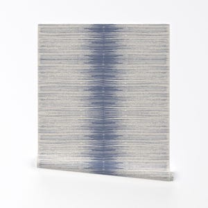 Carta da parati rimovibile a strisce blu - Boho Large Stripe Large Scale Faded - Decorazione murale - Strisce a pennellata di k_hackl