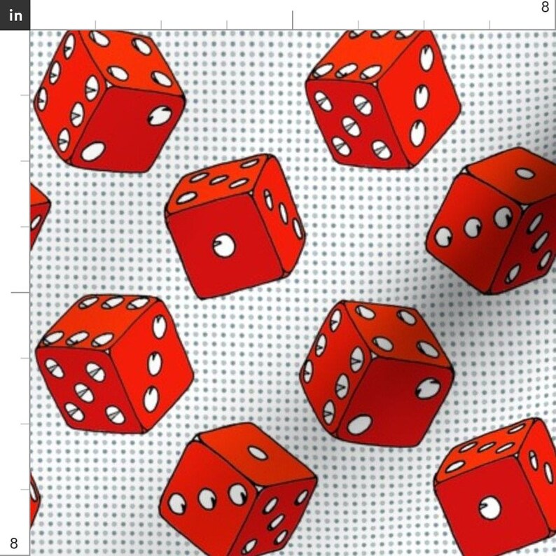 Retro Red Dice Fabric Everybody Knows the Dice Are Loaded by Etsy