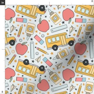 Vintage School Fabric - Back To School by camilaprints - Retro Gender Neutral Teaching Preschool Education Fabric by the Yard by Spoonflower image 3