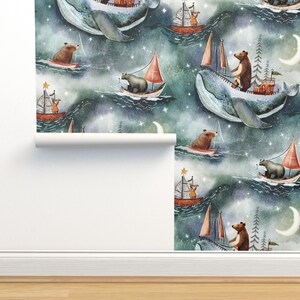 Dollhouse Wallpaper 3 Pack - Bearly Hearts Pattern Light Blue 1:12 Scale