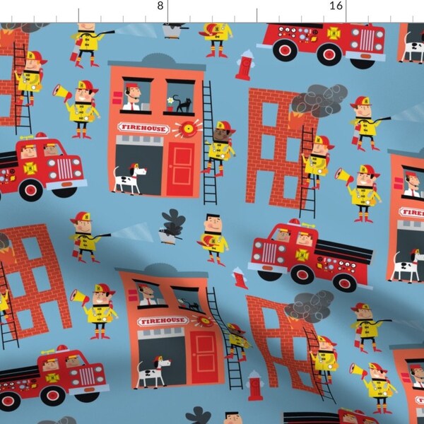 Fireman Fabric - Etsy