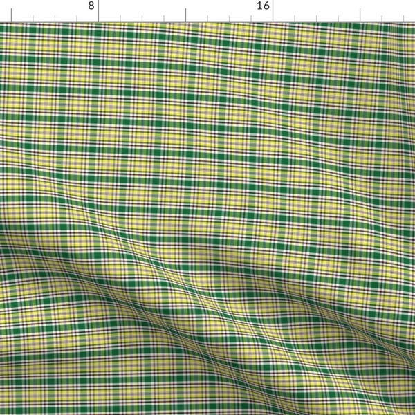 Masters Green Plaid Geometric Fabric - Masters Plaid Green By Jillcookdesigns - Masters Cotton Fabric By The Yard With Spoonflower