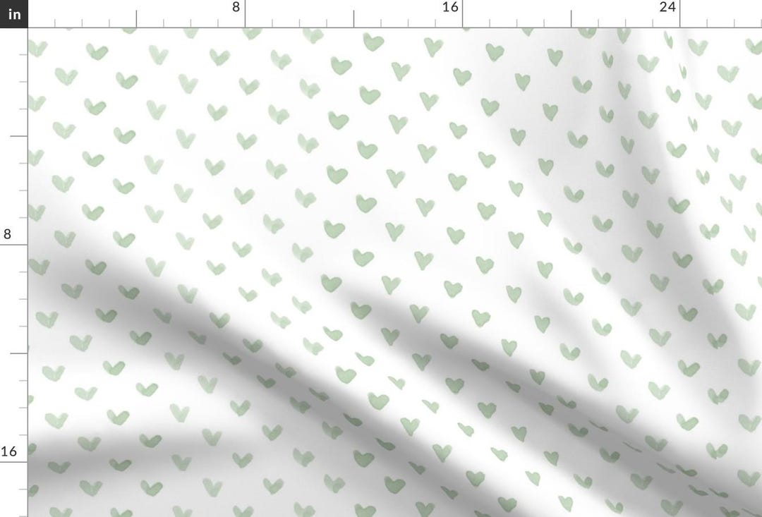Baby Blanket Apparel Fabric Love Hearts by Hipkiddesigns Sage Green — free download