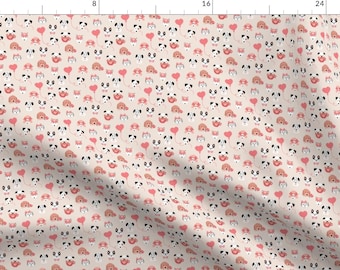 Valentine's Day Fabric - Valentine Puppies by hey_cute_design - Love Pink Red Sweet Dogs Tiny Scale Ditsy Fabric by the Yard by Spoonflower