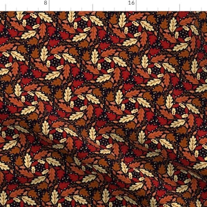 Fall Leaves Fabric - Fall Autumn Leaves By Khaus - Fall Autumn Foliage Leaf Orange Red Seasons Cotton Fabric By The Yard With Spoonflower