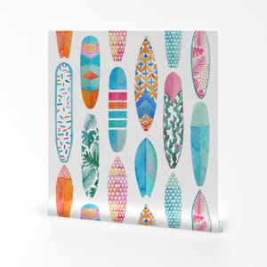 Surfing Wallpaper - Surfboards By Tasiania - Beach Ocean Blue Aqua Nautical Sea Kids Removable Self Adhesive Wallpaper Roll by Spoonflower